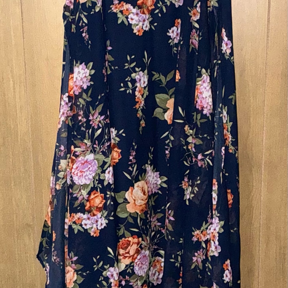 Ladies Paper Doll Dress Blue Floral Sleeveless Boho Size 2X